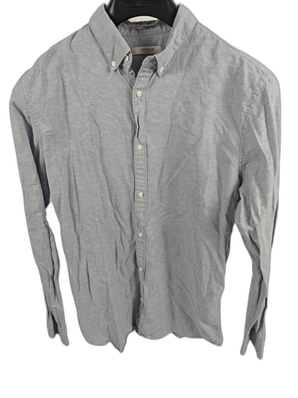 Mens Jack & Jones Premium Button Down Shirt Blue Size L